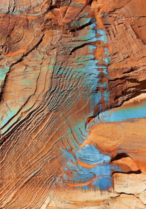 Mineral deposits in the canyon walls of Lake Powell
